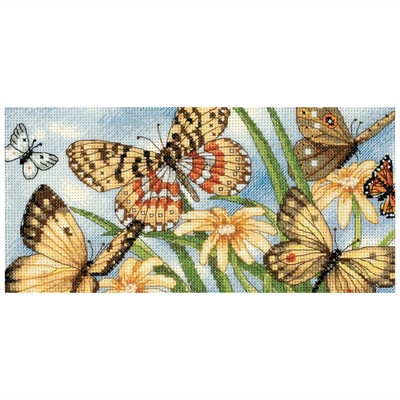 Gold Petites Butterfly Vignette Counted Cross Stitch Kit